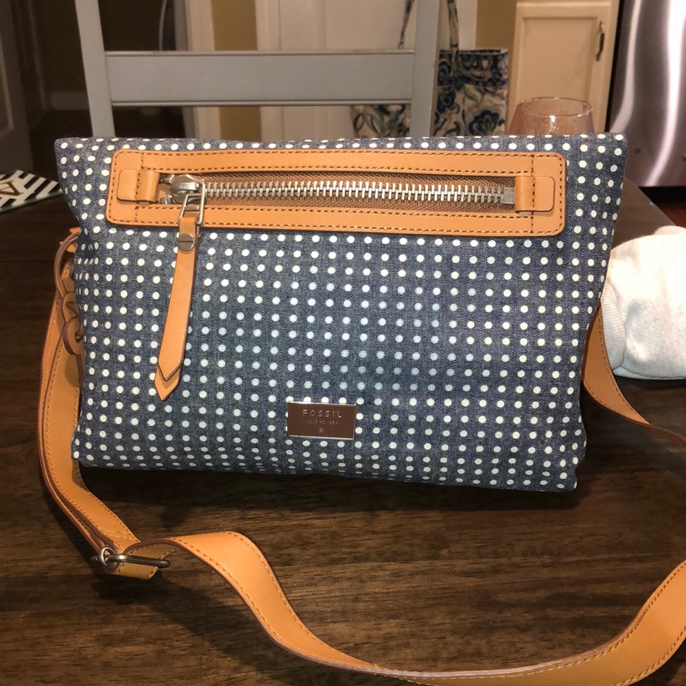 Fossil Canvas Polkadot Crossbody